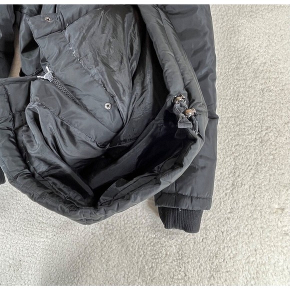 Soia & Kyo Women's size P/S Black‎ Hoodie Puffer Parka Faux Fur Coat - Picture 8 of 11